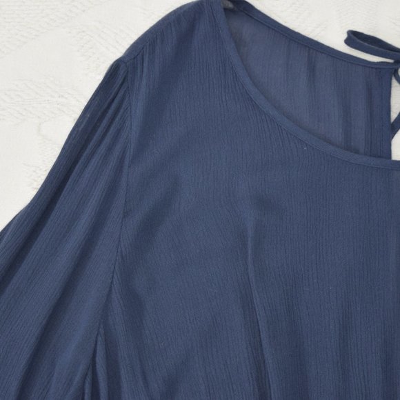 Melrose and Market Boho Lace Tunic Blouse Open Back Cutout  Keyhole Shirt M - Picture 5 of 13